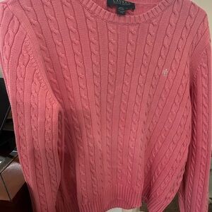 Ralph Lauren Vibrant Pink Cable Knit Sweater